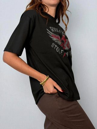 T-Shirt Rock & Roll Nero - Susy Mix