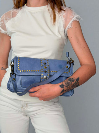 Borsa pelle con borchie Mirta