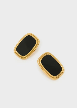 ORECCHINI MILLY PIETRA ACC. INOS. ORO/NERO