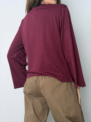 T-shirt manica a calla prugna - Susy Mix
