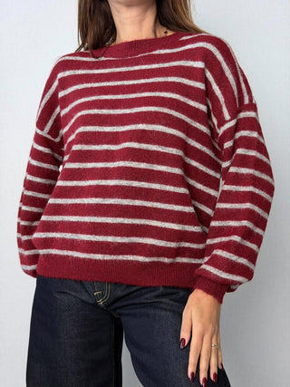 Maglia riga Vino - Susy Mix