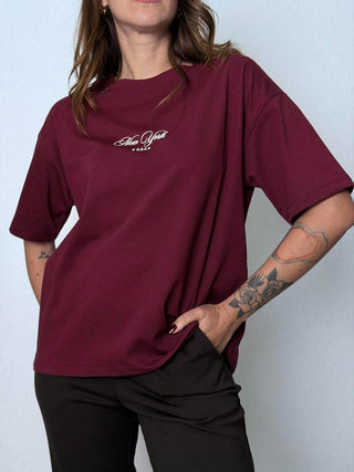 T-Shirt New York Bordeaux - Susy Mix