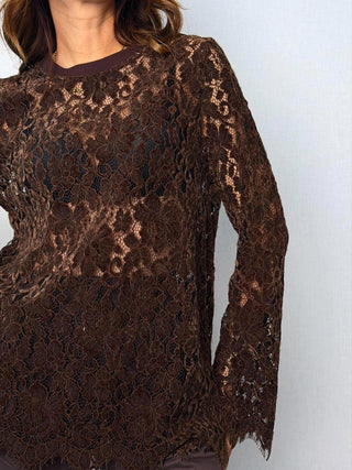 Maglia traforata moro