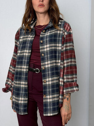Camicia check Blu-Bordeaux