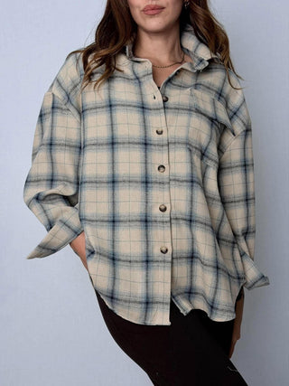 Camicia check celeste