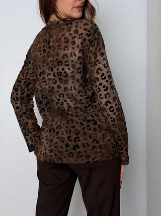 Maglia traforata Leo moro