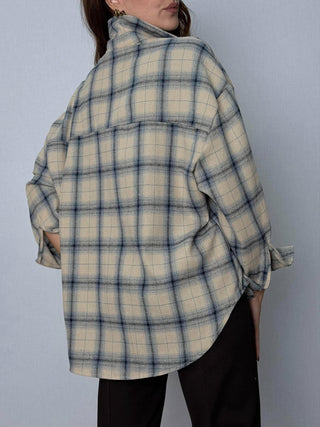Camicia check celeste