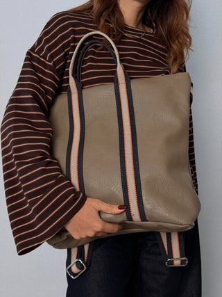 Borsa-Zaino pelle Vicky Taupe