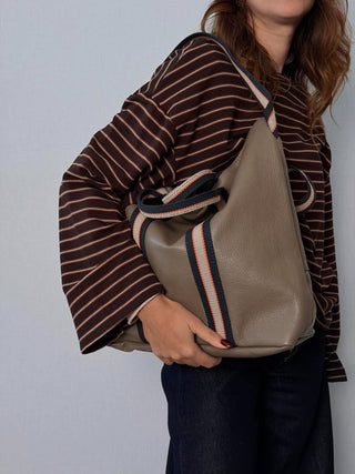 Borsa-Zaino pelle Vicky Taupe