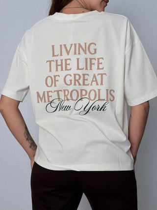 T-Shirt New York Panna - Susy Mix