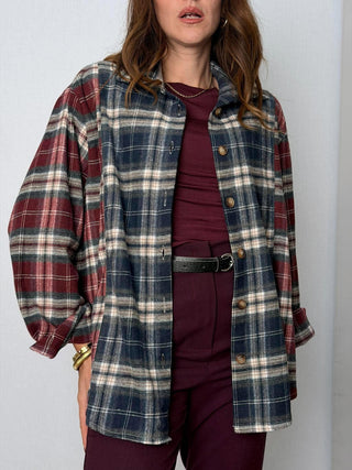 Camicia check Blu-Bordeaux