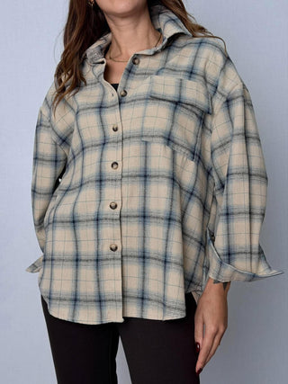 Camicia check celeste
