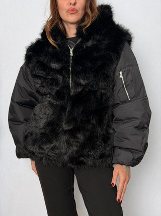 Bomber ecopelliccia Marsciano Nero