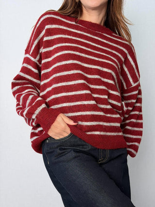 Maglia riga Vino - Susy Mix
