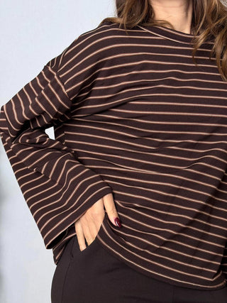 Maglia riga Lucca Marrone