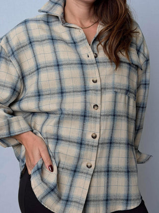 Camicia check celeste