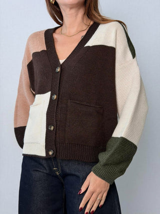 Cardigan multicolor Marrone