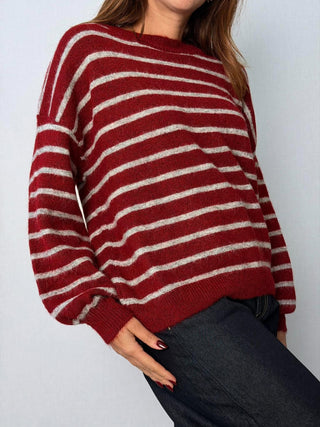Maglia riga Vino - Susy Mix