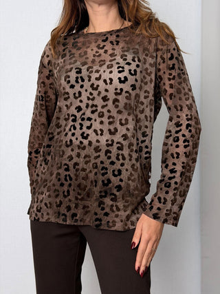 Maglia traforata Leo moro