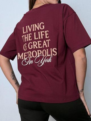 T-Shirt New York Bordeaux - Susy Mix