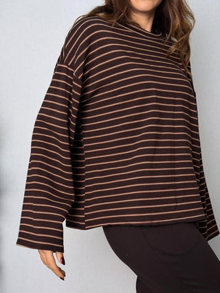 Maglia riga Lucca Marrone