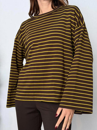 Maglia riga Lucca Oliva
