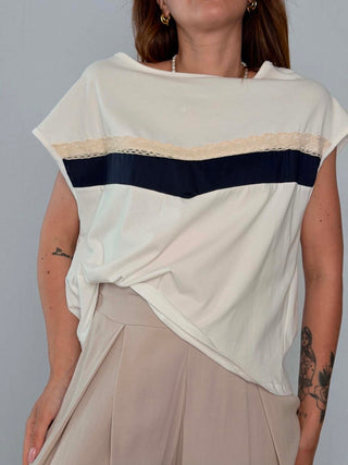 T-Shirt 56363 bianco blu