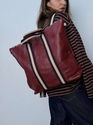 Borsa-Zaino pelle Vicky Bordeaux
