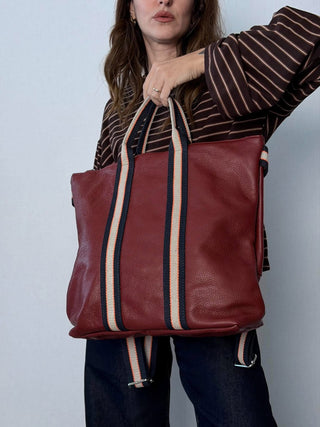 Borsa-Zaino pelle Vicky Bordeaux