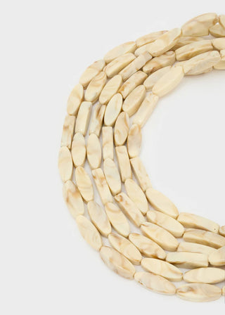 COLLANA AGATA MULTIFILO IN RESINA BEIGE