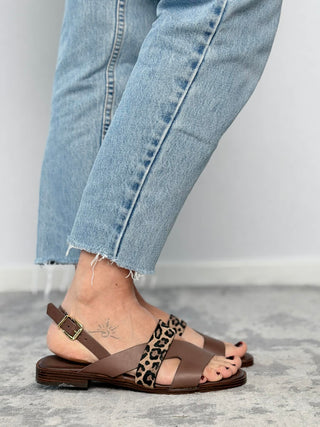 Leather and pony skin sandal 18+