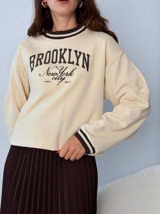 Felpa New York City Crema - Susy Mix