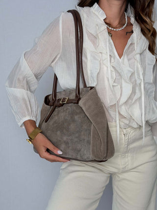 Borsa camoscio Elettra Taupe