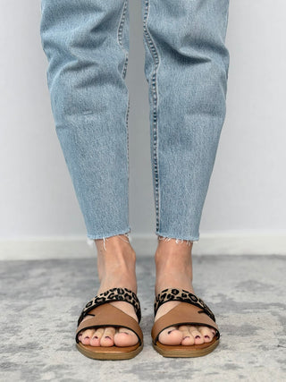 Leather and pony skin slipper 18+