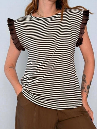 T-Shirt righe 21803B Moro