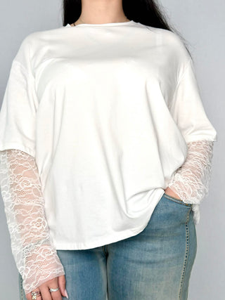 Susy Star lace sleeve t-shirt