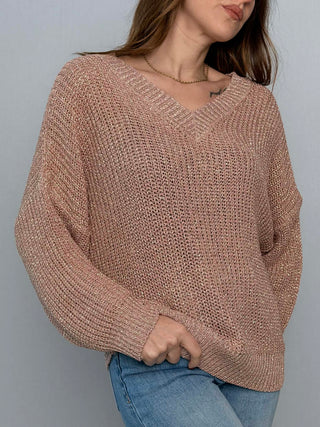 Maglia doppio V lurex Susy Mix