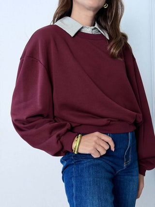 Felpa colletto camicia - Susy Mix