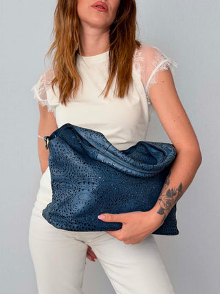 Borsa pelle laserata Iris