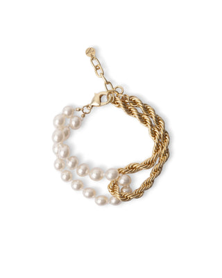 Bracciale nodo con perle e catena