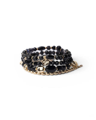 Bracciale elastico in vetro nere