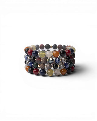 Bracciale a quattro fili con pietre multicolore