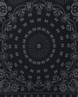 Sciarpa in cotone texture mandala tono nero
