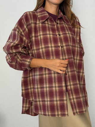 Camicia check Bordeaux