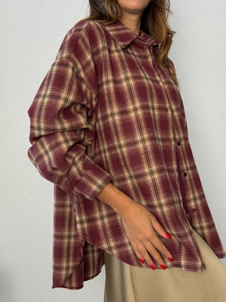 Camicia check Bordeaux
