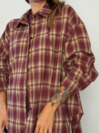 Camicia check Bordeaux