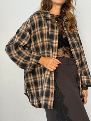 Camicia check Nero