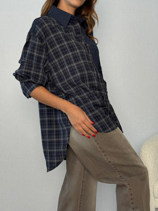 Camicia over con applicazioni Seregno Blu