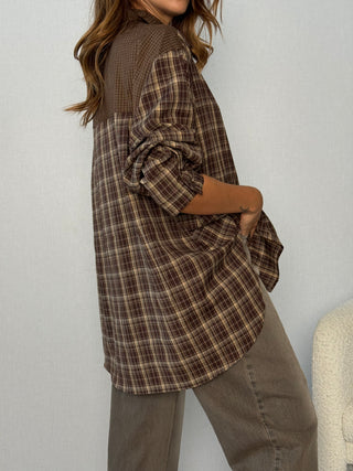 Camicia over con applicazioni Seregno Marrone