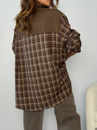 Camicia over con applicazioni Seregno Marrone